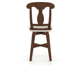 Canadel Swivel Counter Stool 7600 in OZ Fabric and 19 Cognac Washed, back view