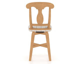 Canadel Swivel Counter Stool 7600 in OZ Fabric and 20 Caramel Washed, back view