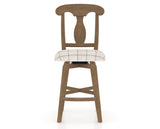 Canadel Swivel Counter Stool 7600 in OZ Fabric and 25 Pecan Washed, front view