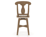 Canadel Swivel Counter Stool 7600 in OZ Fabric and 25 Pecan Washed, back view