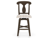 Canadel Swivel Counter Stool 7600 in OZ Fabric and 29 Hazelnut Washed, front view