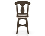 Canadel Swivel Counter Stool 7600 in OZ Fabric and 29 Hazelnut Washed, back view