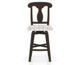 Canadel Swivel Counter Stool 7600 in OZ Fabric and 59 Davy's Grey, front view