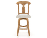 Canadel Champlain Swivel Counter Stool 7600 in TB Fabric and 01 Honey Washed, front view