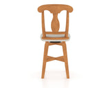Canadel Swivel Counter Stool 7600 in Honey Washed and Fabric TB, back view
