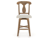 Canadel Champlain Swivel Counter Stool 7600 in TB Fabric and 03 Oak Washed, front view