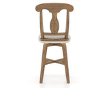 Canadel Champlain Swivel Counter Stool 7600 in TB Fabric and 03 Oak Washed, back view