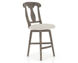 Canadel Champlain Swivel Counter Stool 7600 in TB Fabric and 08 Shadow, three-quarter view