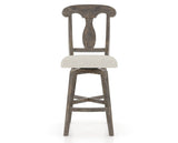 Canadel Champlain Swivel Counter Stool 7600 in TB Fabric and 08 Shadow, front view