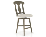 Canadel Swivel Counter Stool 7600 in TB Fabric and 08 Shadow, three-quarter view