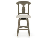Canadel Swivel Counter Stool 7600 in TB Fabric and 08 Shadow, front view