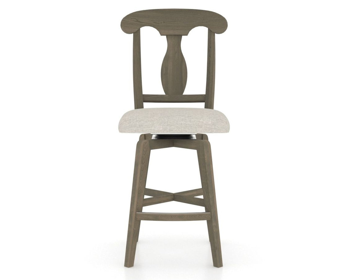Canadel Swivel Counter Stool 7600 in TB Fabric and 08 Shadow, front view