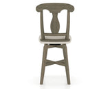 Canadel Swivel Counter Stool 7600 in TB Fabric and 08 Shadow, back view