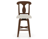 Canadel Swivel Counter Stool 7600 in TB Fabric and 19 Cognac Washed, front view