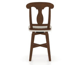 Canadel Swivel Counter Stool 7600 in TB Fabric and 19 Cognac Washed, back view