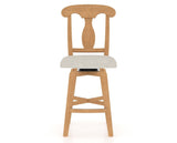Canadel Swivel Counter Stool 7600 in TB Fabric and 20 Caramel Washed, front view