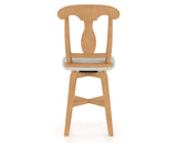 Canadel Swivel Counter Stool 7600 in TB Fabric and 20 Caramel Washed, back view