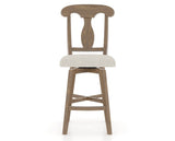 Canadel Champlain Swivel Counter Stool 7600 in TB Fabric and 25 Pecan Washed, front view