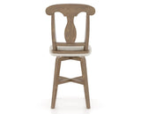 Canadel Champlain Swivel Counter Stool 7600 in TB Fabric and 25 Pecan Washed, back view