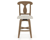 Canadel Swivel Counter Stool 7600 in TB Fabric and 25 Pecan Washed, front view