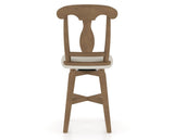 Canadel Swivel Counter Stool 7600 in TB Fabric and 25 Pecan Washed, back view