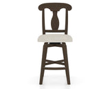 Canadel Swivel Counter Stool 7600 in TB Fabric and 29 Hazelnut Washed, front view