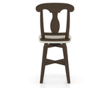 Canadel Swivel Counter Stool 7600 in TB Fabric and 29 Hazelnut Washed, back view