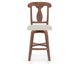 Canadel Champlain Swivel Counter Stool 7600 in TB Fabric and 33 Spice Washed, front view