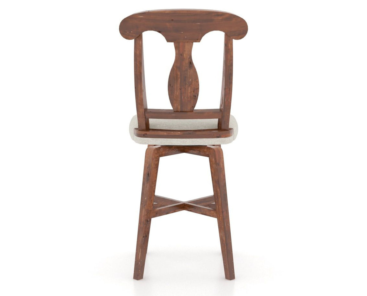 Canadel Champlain Swivel Counter Stool 7600 in TB Fabric and 33 Spice Washed, back view