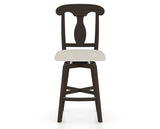 Canadel Swivel Counter Stool 7600 in TB Fabric and 59 Davy's Grey, front view