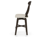 Canadel Swivel Counter Stool 7600 in TB Fabric and 59 Davy's Grey, side view