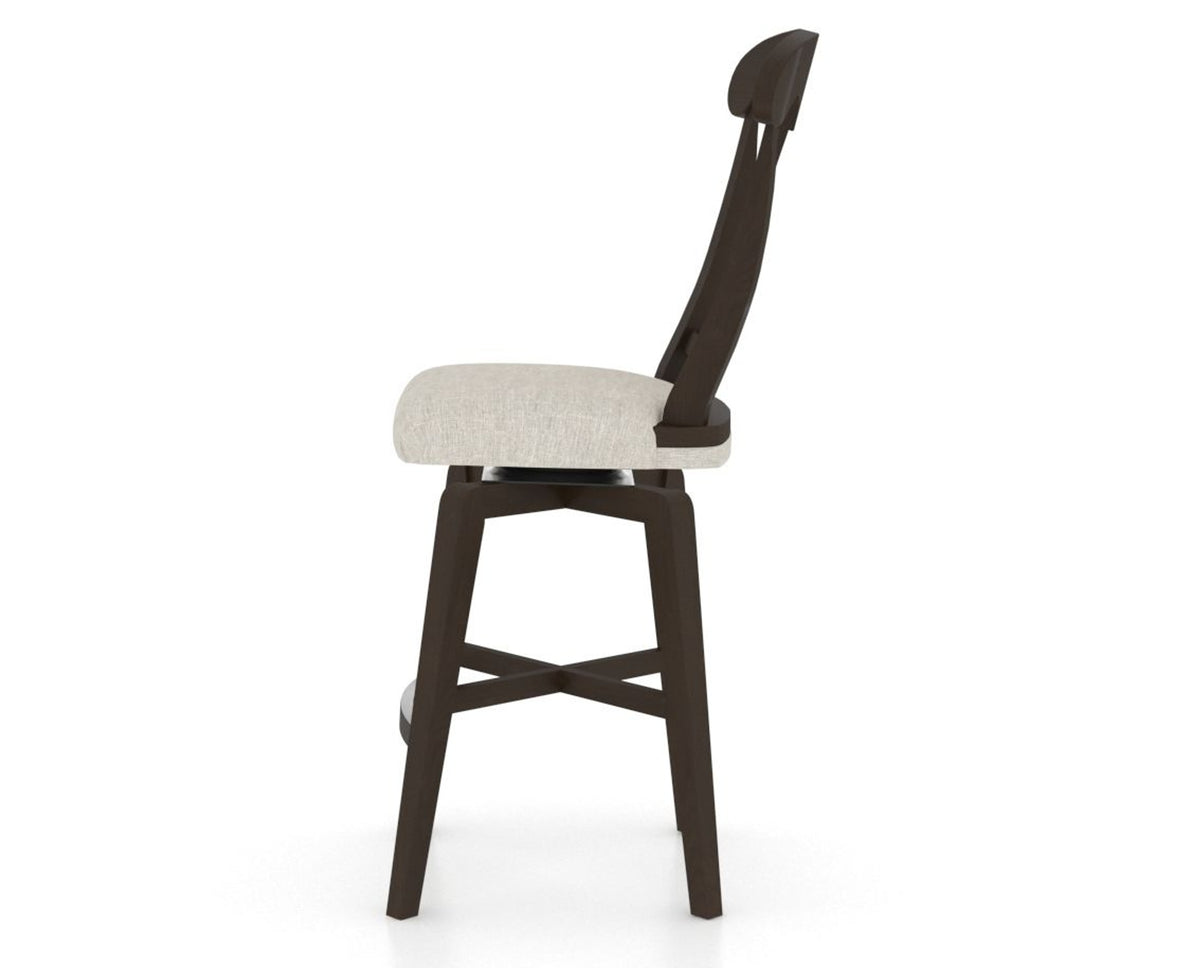 Canadel Swivel Counter Stool 7600 in TB Fabric and 59 Davy's Grey, side view
