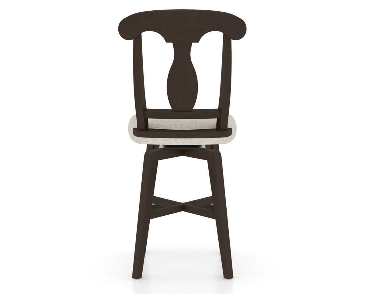 Canadel Swivel Counter Stool 7600 in TB Fabric and 59 Davy's Grey, back view