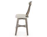 Canadel Champlain Swivel Counter Stool 7600 in TB Fabric and 72 Heritage Nature, side view