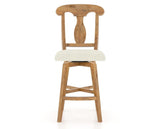 Canadel Champlain Swivel Counter Stool 7600 in TW Fabric and 01 Honey Washed, front view
