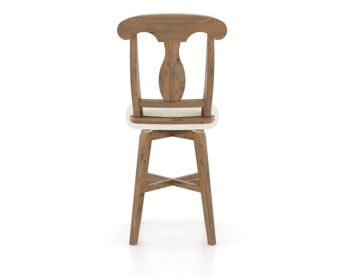 Canadel Champlain Counter Stool 7600 in Oak Washed and Fabric TW, back view