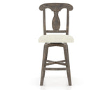 Canadel Champlain Swivel Counter Stool 7600 in TW Fabric and 08 Shadow, front view