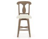 Canadel Champlain Swivel Counter Stool 7600 in TW Fabric and 25 Pecan Washed, front view