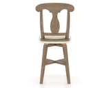 Canadel Champlain Swivel Counter Stool 7600 in TW Fabric and 25 Pecan Washed, back view