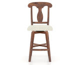 Canadel Champlain Swivel Counter Stool 7600 in TW Fabric and 33 Spice Washed, front view