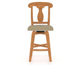 Canadel Swivel Counter Stool 7600 in XY Faux Leather and 01 Honey Washed, front view