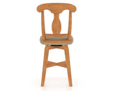Canadel Swivel Counter Stool 7600 in XY Faux Leather and 01 Honey Washed, back view