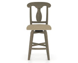 Canadel Swivel Counter Stool 7600 in XY Faux Leather and 08 Shadow, front view
