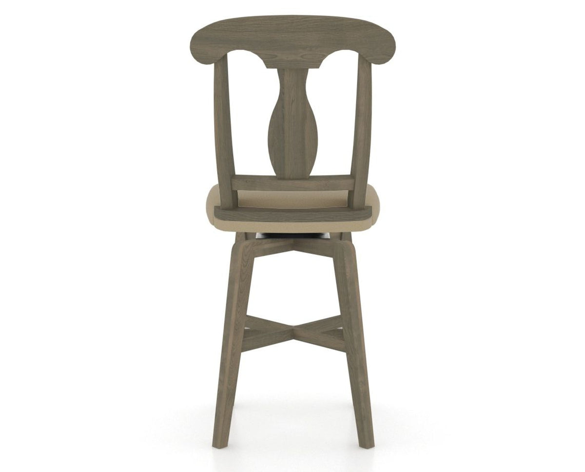 Canadel Swivel Counter Stool 7600 in XY Faux Leather and 08 Shadow, back view