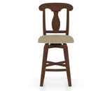 Canadel Swivel Counter Stool 7600 in XY Faux Leather and 19 Cognac Washed, front view