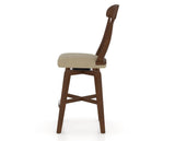 Canadel Swivel Counter Stool 7600 in XY Faux Leather and 19 Cognac Washed, side view