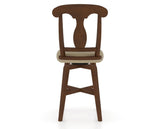 Canadel Swivel Counter Stool 7600 in XY Faux Leather and 19 Cognac Washed, back view
