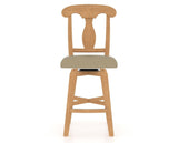 Canadel Swivel Counter Stool 7600 in XY Faux Leather and 20 Caramel Washed, front view