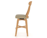 Canadel Swivel Counter Stool 7600 in XY Faux Leather and 20 Caramel Washed, side view