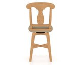 Canadel Swivel Counter Stool 7600 in XY Faux Leather and 20 Caramel Washed, back view